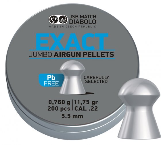 Diabolo JSB Exact Jumbo Lead Free 5,5mm 200 Stk