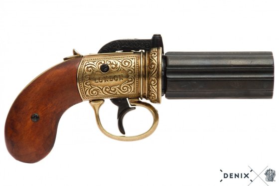 Replika Pepperbox – sechsläufiger Revolver, England 1840