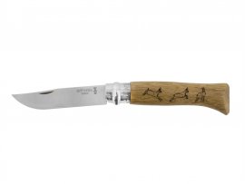 Messer Opinel 8 Klappmesser Inox Buche Motiv Gämse 2