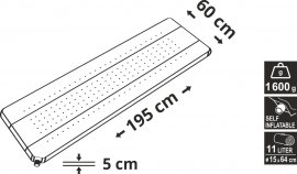 Selbstaufblasende Isomatte Cattara 5cm blau-grau 3