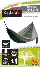 Hängematte NYLON 275x137 cm grün-braun 4