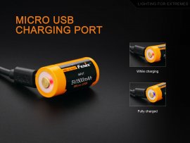 Wiederaufladbare USB-Batterie Fenix RCR123A/16340 (Li-ion)