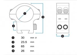 Montage Eagle Vision Infinity 22mm/30mm höhenverstellbar