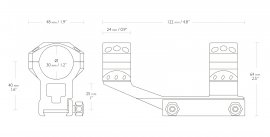 Montage Hawke Tactical AR Cantilever 22mm/30mm, hoch, einteilig 2