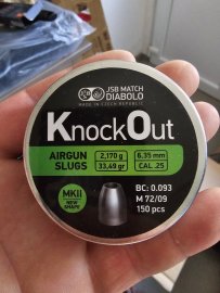 Bewertungen: Diabolo JSB KO Slugs MKII 6,35mm 150 Stk - 1