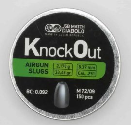 Bewertungen: JSB KnockOut Slugs 6,37mm 2,170g 150 Stk. - 1