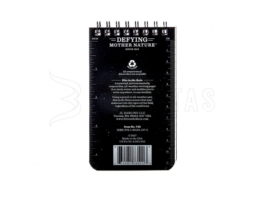 Wasserfester Notizblock Rite in the Rain 735 3x5 schwarz 5