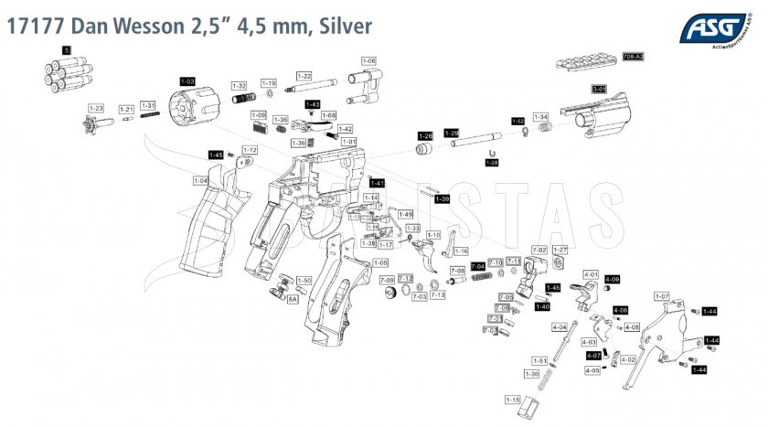 Luftrevolver ASG Dan Wesson 2,5" 4,5mm