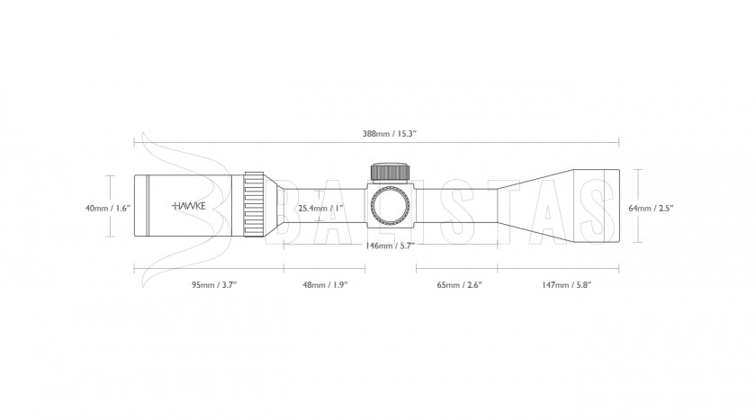 Zielfernrohr Hawke Vantage 4-16x50 AO Mil Dot IR