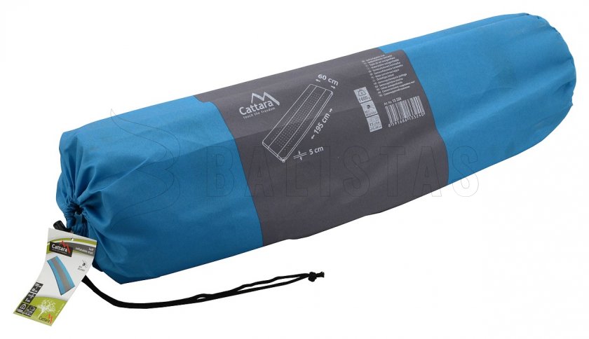 Selbstaufblasende Isomatte Cattara 5cm blau-grau 5