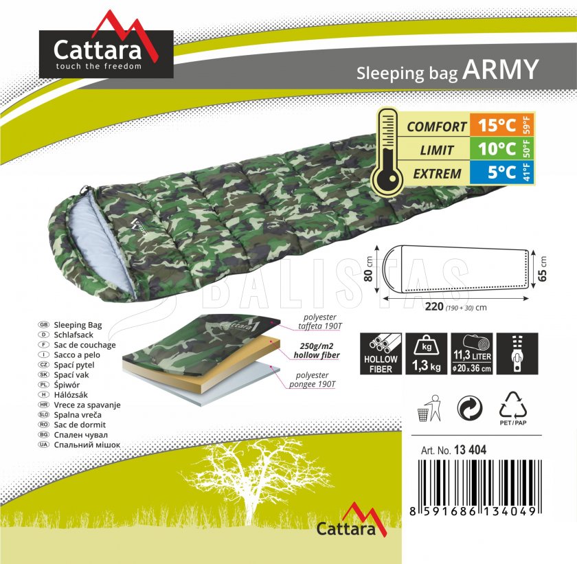 Schlafsack-Decke Army 200cm