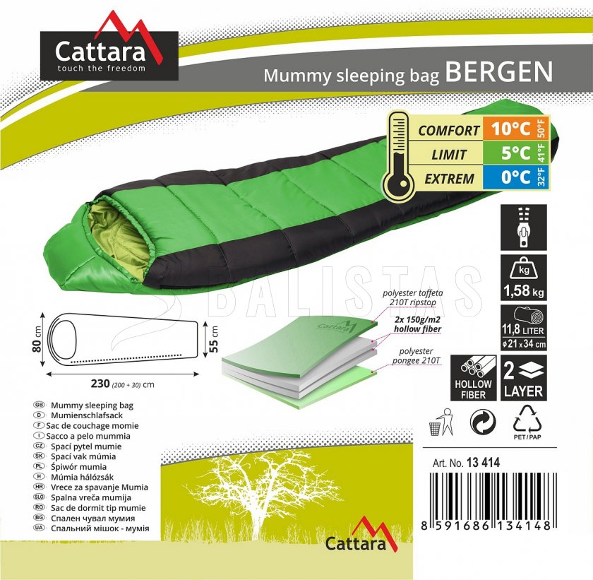 Mumienschlafsack Bergen 210cm
