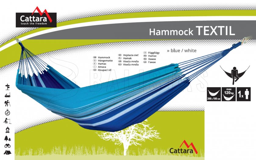 Hängematte TEXTIL 200x100 cm blau-weiß
