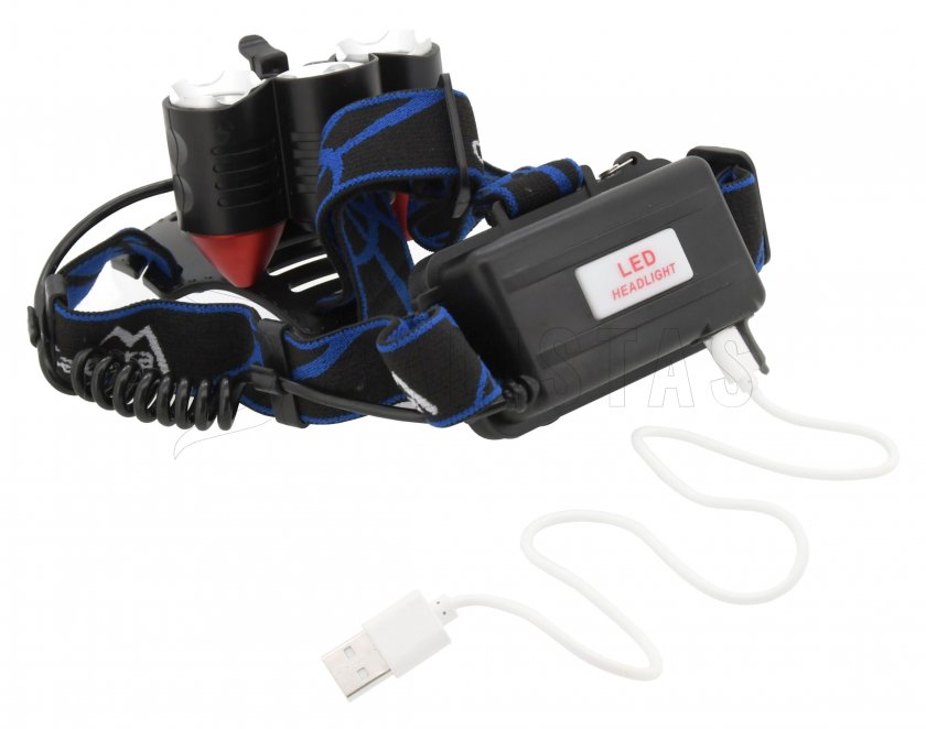 Stirnlampe LED 400lm (1x XM-L+2x XP-E)