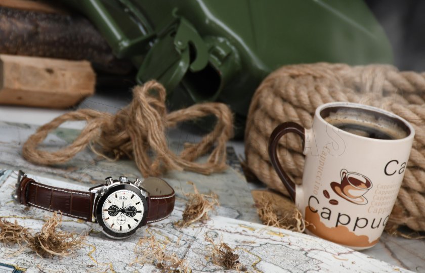 Chrono White Kompass Uhr