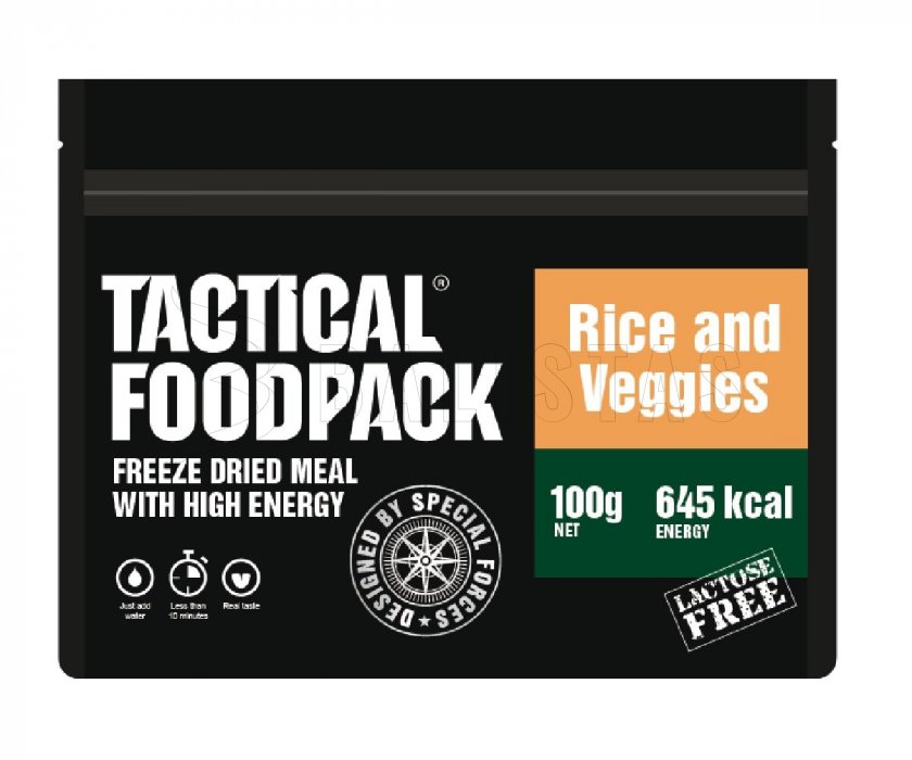 Dehydriertes Essen - Gemüse mit Reis Tactical Foodpack