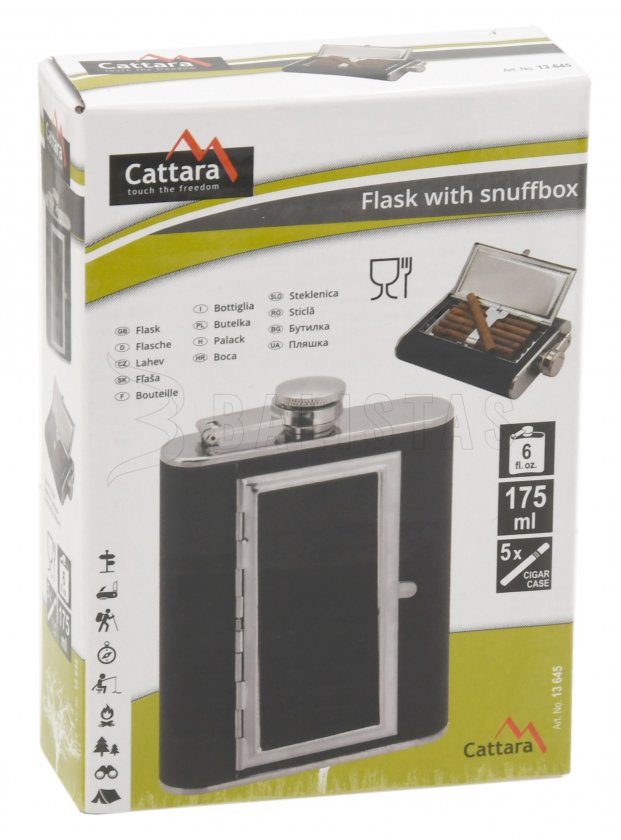 Cattara Flachmann 175ml mit Zigarrenetui