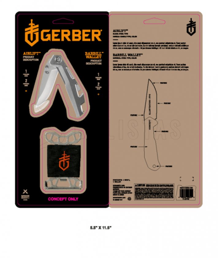 Set Gerber Messer Airlift Silver + Geldbörse Barbill Wallet Silver