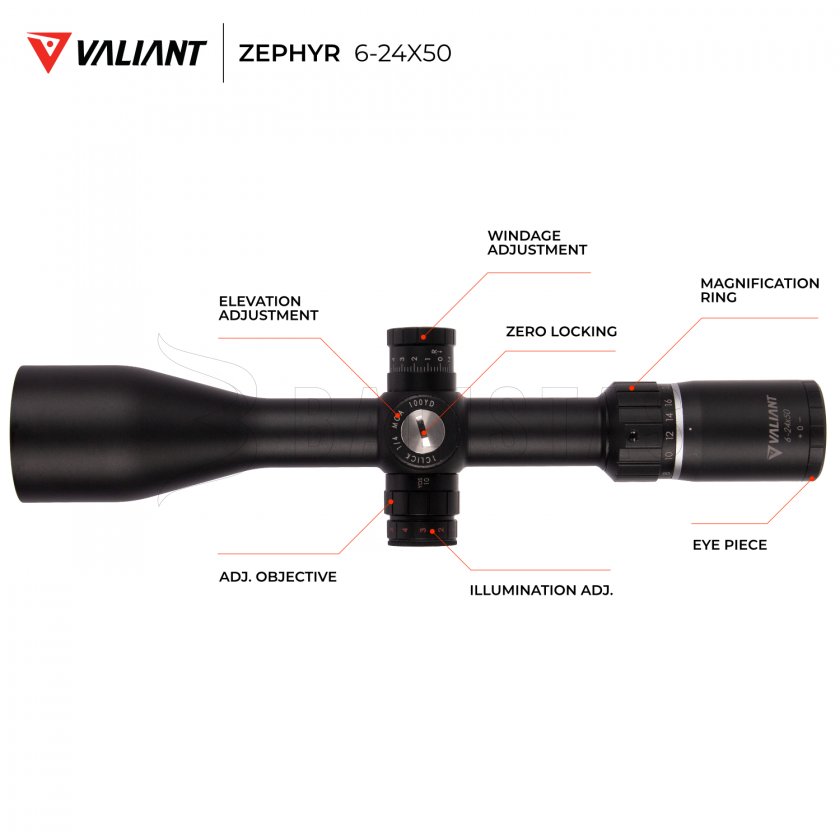 Zielfernrohr Valiant Zephyr 6-24x50 SF SIR Mil-Dot