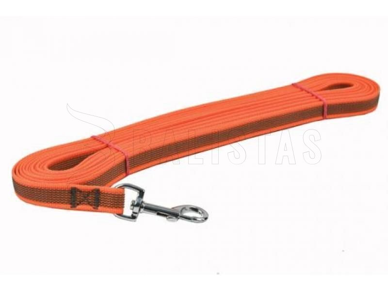 Stoppleine Dogtrace silberne Schnalle 20mm, 10m orange