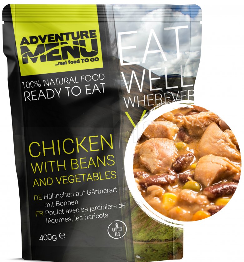 Huhn nach Gärtnerart mit Bohnen Adventure Menu