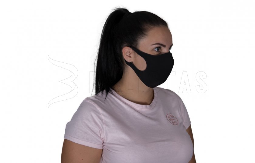 Mund-Nasen-Maske schwarz - Größe L