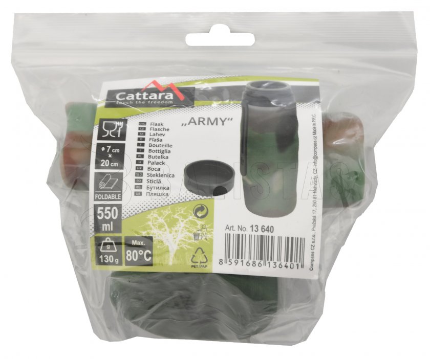 Silikonflasche faltbar ARMY 550ml