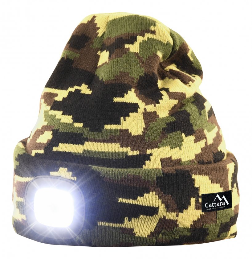 Mütze ARMY mit LED-Lampe USB aufladbar