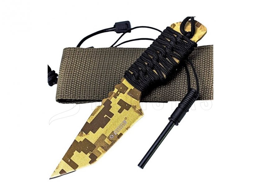 Survival Messer Kandar Digital Desert mit Feuerstahl N126