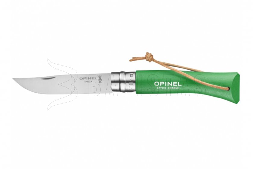 Messer Opinel 7 Inox grün mit Riemen