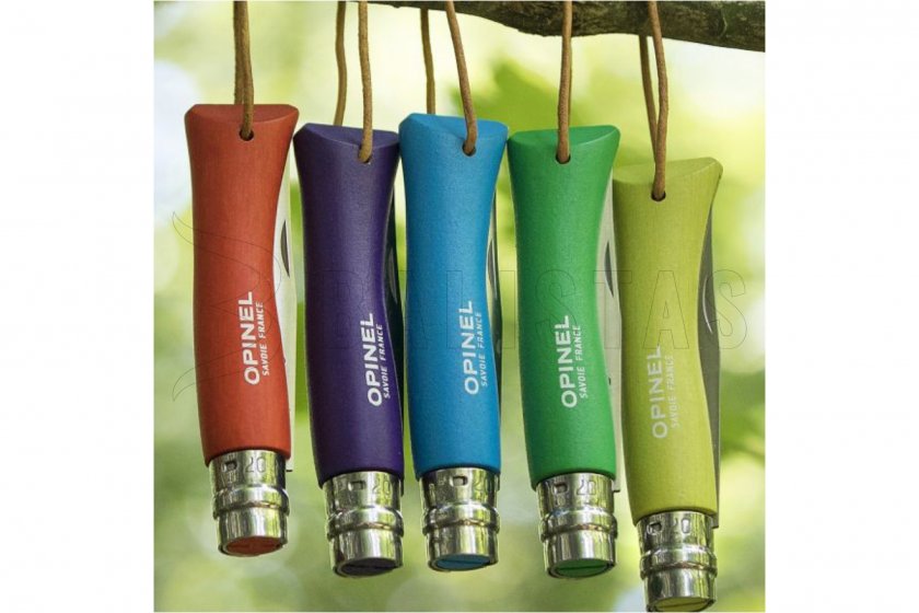 Messer Opinel 7 Inox grün mit Riemen 3