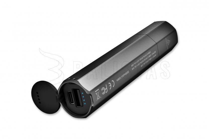 Taschenlampe mit Powerbank Fenix E-CP Schwarz