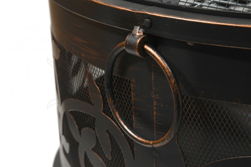 Feuerschale SANTORIN copper patina mit Deckel