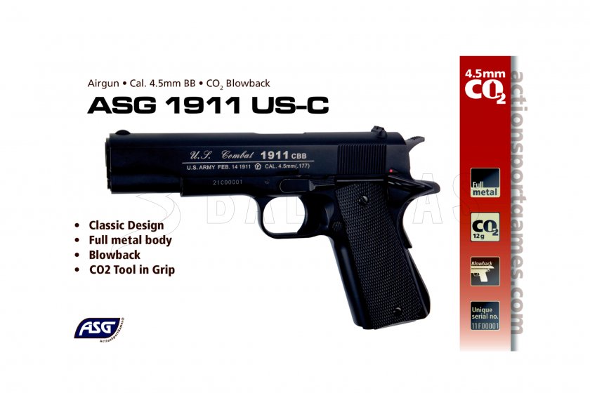 Luftpistole ASG 1911 US-C blowback 4,5mm