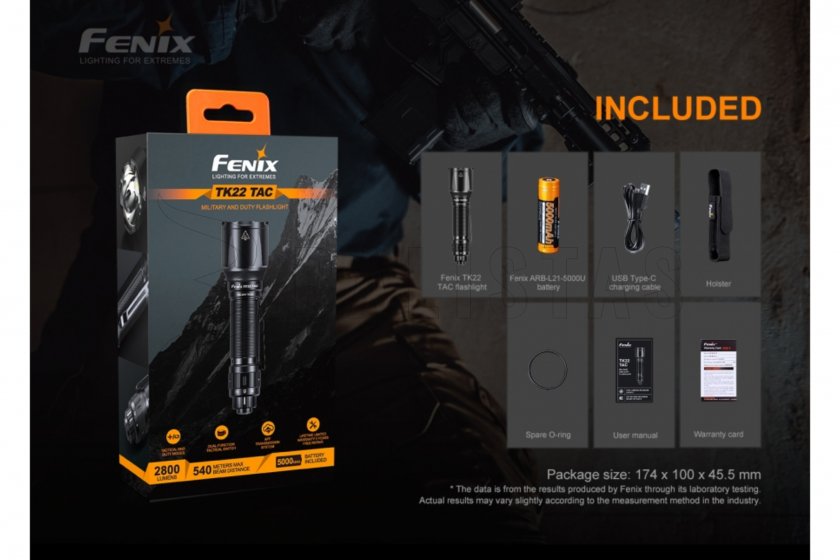 Taktische Taschenlampe Fenix TK22 TAC