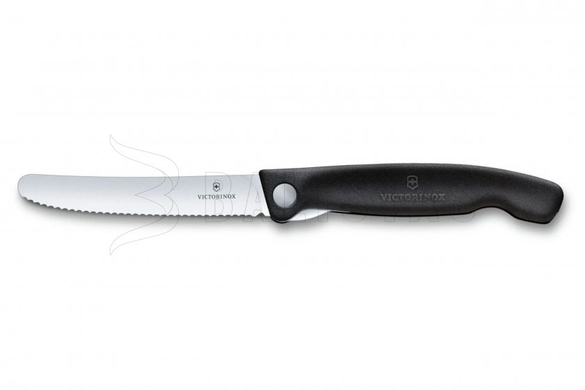 Victorinox Klapp-Gemüsemesser Wellelschliff Schwarz