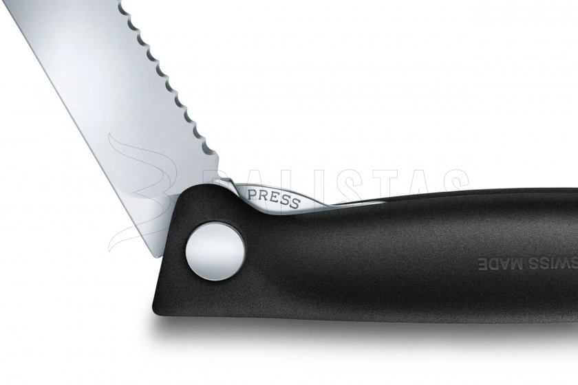 Victorinox Klapp-Gemüsemesser Wellelschliff Schwarz