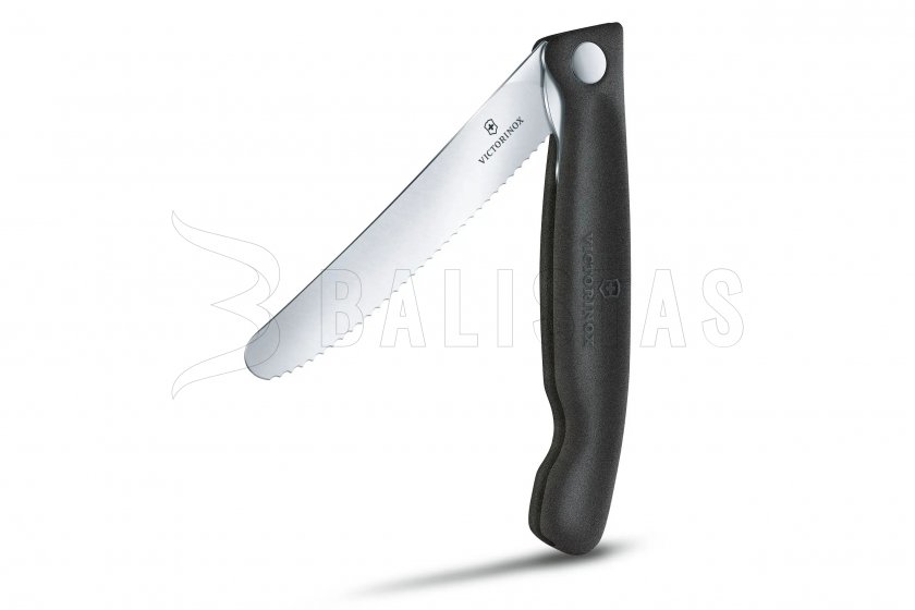 Victorinox Klapp-Gemüsemesser Wellelschliff Schwarz