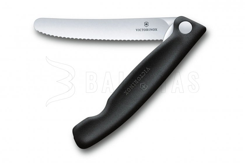 Victorinox Klapp-Gemüsemesser Wellelschliff Schwarz
