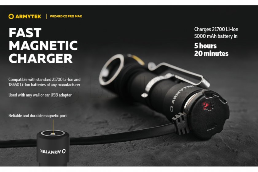 Stirnlampe Armytek Wizard C2 Pro MAX Warmes Licht