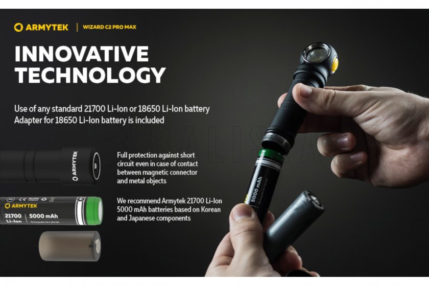 Stirnlampe Armytek Wizard C2 Pro MAX Warmes Licht