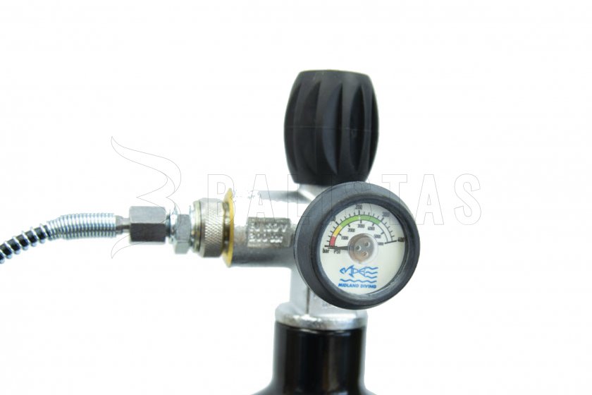 Taucherflasche 12L mit Manometer und Schlauch 2