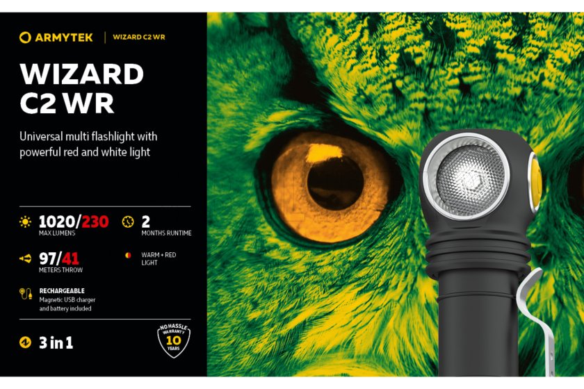 Multifunktionslampe Armytek Wizard C2 WR USB warmes/rotes Licht 6