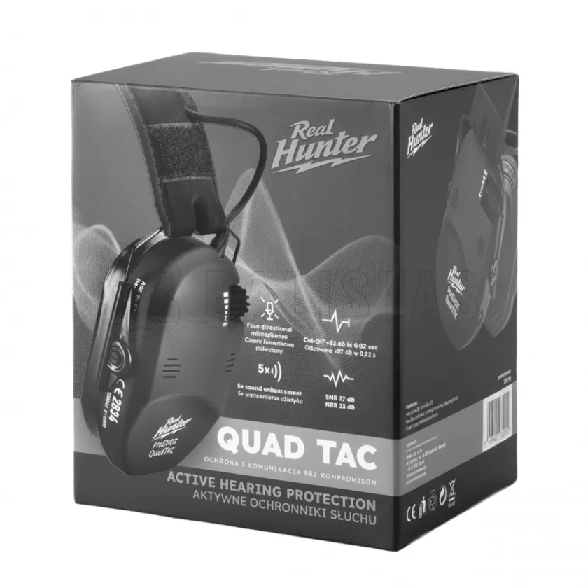 Aktiver Gehörschutz RealHunter Active ProSHOT QuadTAC Schwarz 9