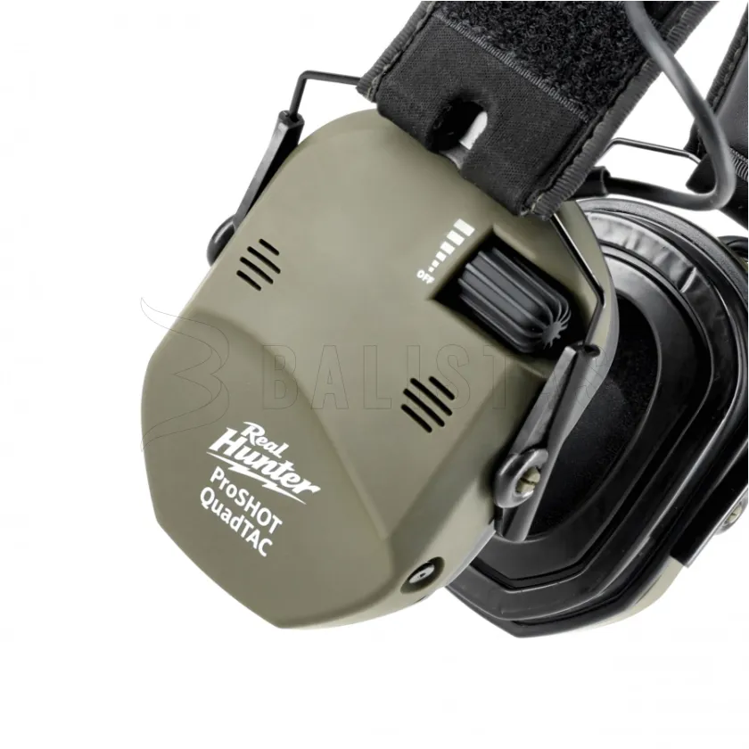 Aktiver Kapselgehörschutz RealHunter Active ProSHOT QuadTAC Olivgrün 2
