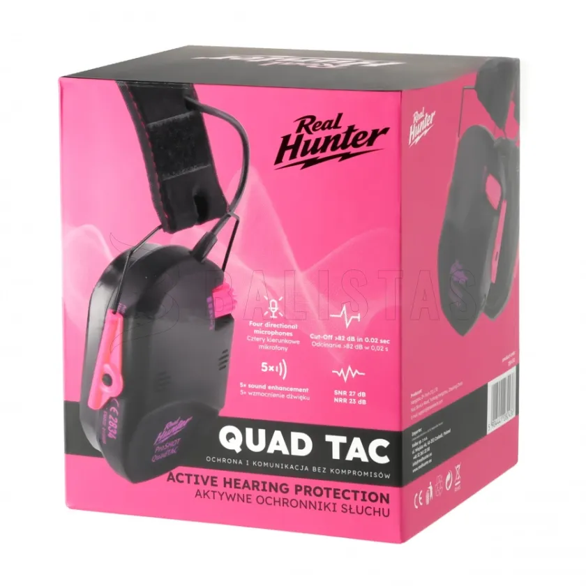 Aktiver Gehörschutz RealHunter Active ProSHOT QuadTAC Devil Pink 9